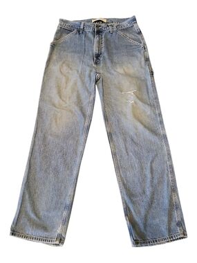 GAP Carpenter Loose Fit Jeans 90's Vintage Baggy Pants Mens 32/32 Distressed
